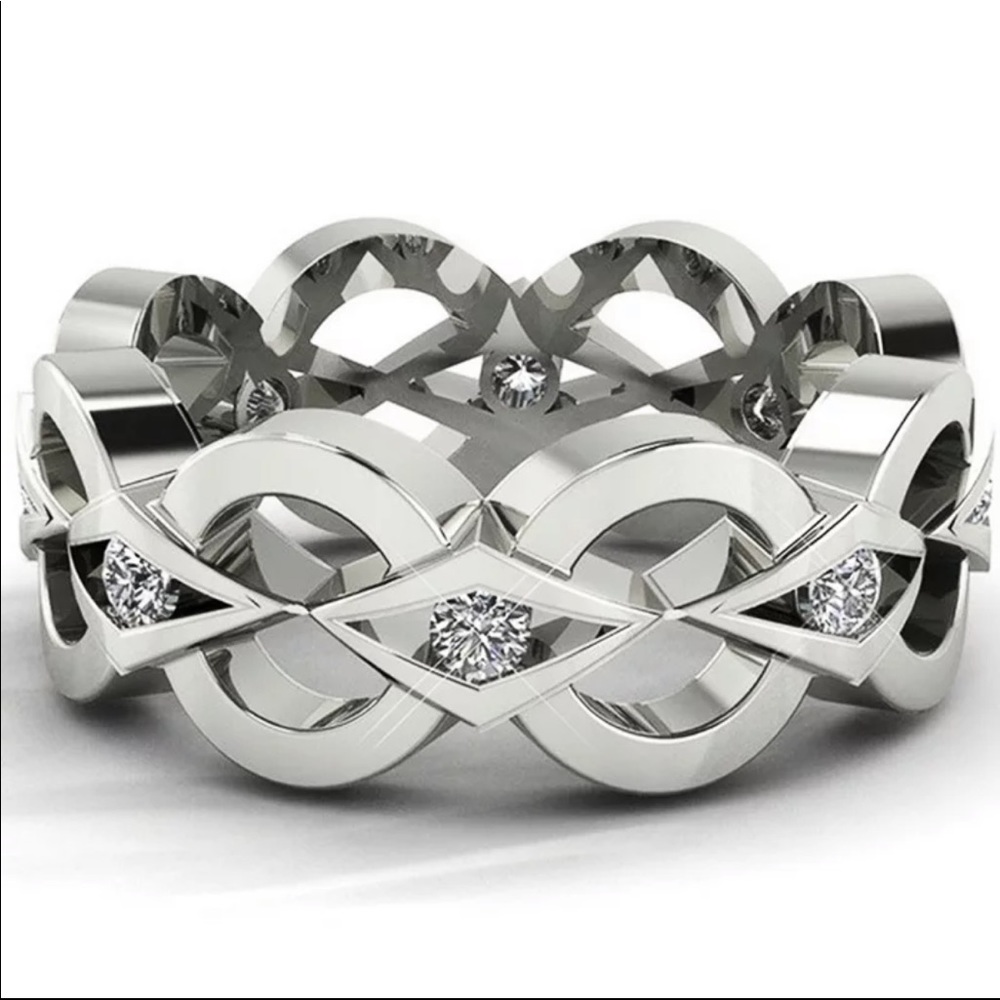 New Women’s 925 Silver Diamond Girls Ring - Picture 1 of 5